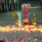 राम मंदिर निर्माण पर 1001 दीपक जलाकर किया खुशी का इजहार