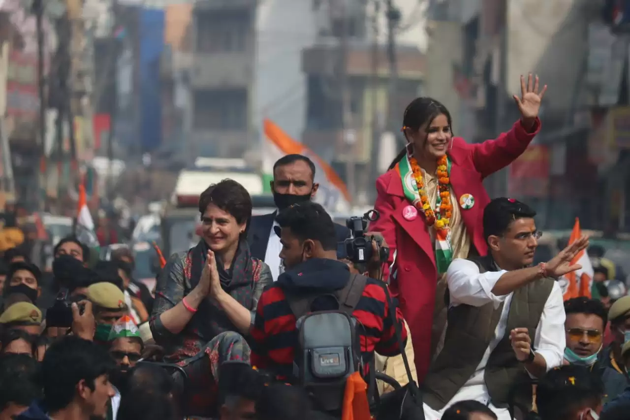 प्रियंका ने हस्तिनापुर में किया प्रचार,महंगाई  पर मोदी और योगी सरकार को घेरा