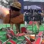 करनाल में किसानों पर जमकर बरसी लाठियां, नाराज़ किसानों ने तोड़ा मंच, फाड़े बैनर