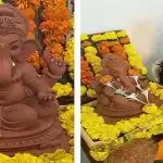 गणपति बप्पा को पहली बार अपने घर लाईं मानुषी छिल्लर