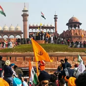 अराजक हुए किसान, लाल क़िले की प्राचीर पर दोबारा फहराया अपना झंडा