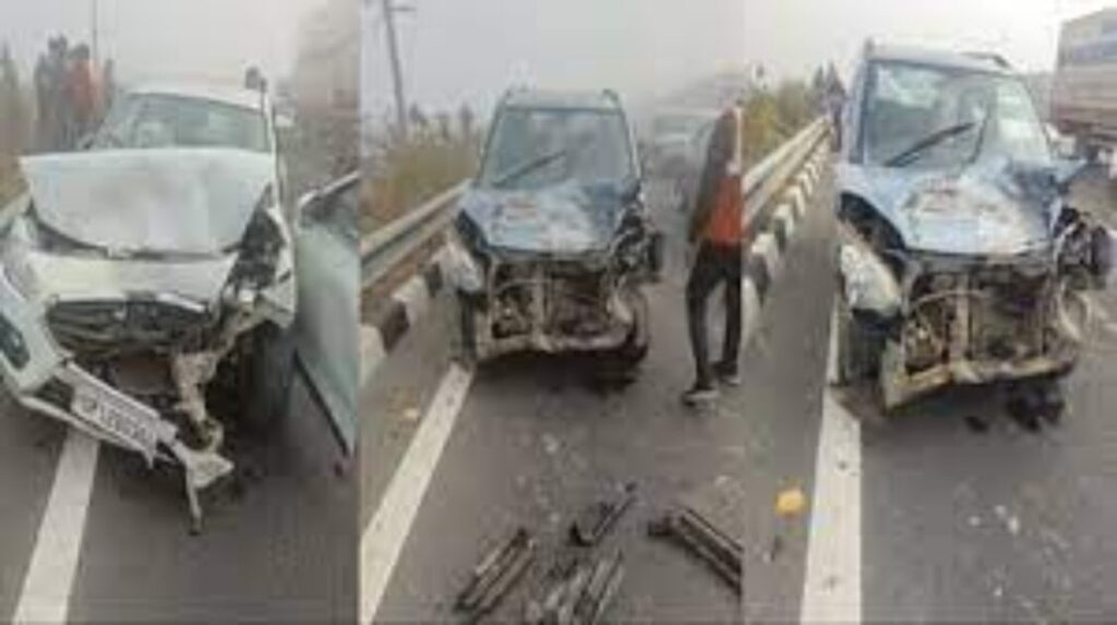 Vehicles collided in fog