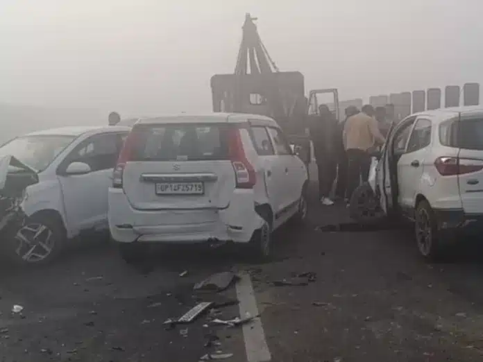 Fog causes massive road accident in Baghpat