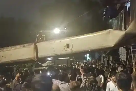 Massive crane collapses